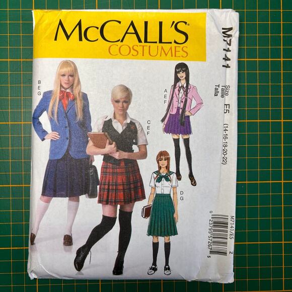 McCall's Costumes Misses School Girl Uniform Anime Sailor M7141 SZ 14-22 New - Picture 1 of 5